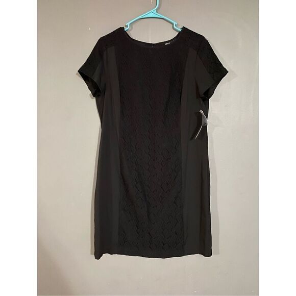 Apt. 9 Sheath Dress Black Lace Short Sleeve Pull Over Stretch Womens M NWT - Picture 1 of 7